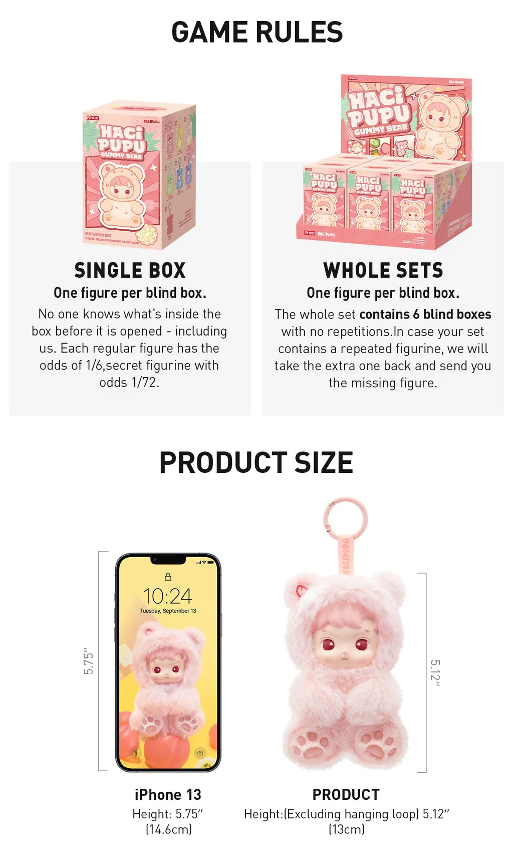 [In Stock] POPMART HACIPUPU Gummy Bear Series-Vinyl Plush Pendant Blind Box (SEALED)