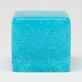 Blue Translucent Glitter Mini Magic Cube by Squeeze Toys (Slow-Rising Squish)